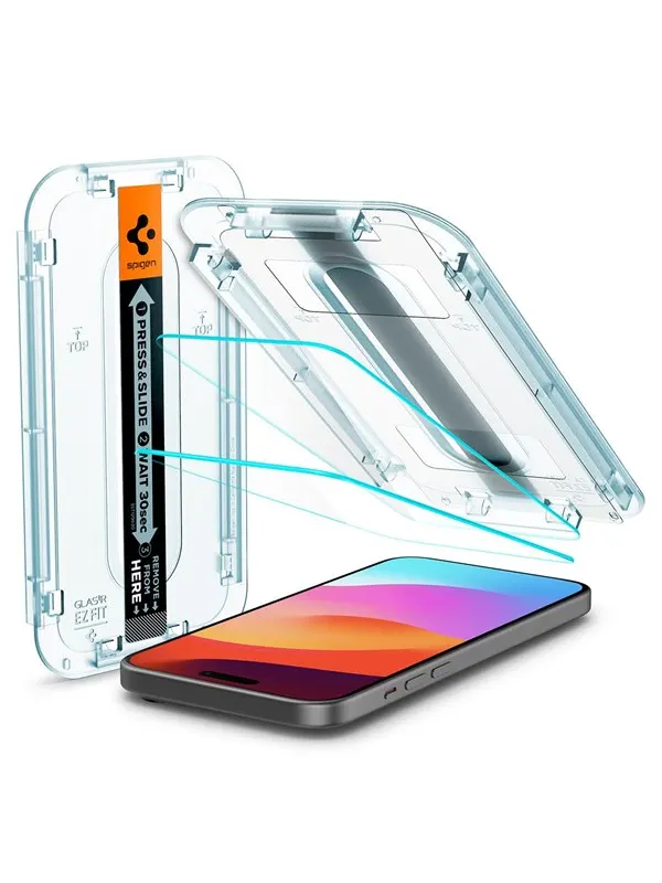 Spigen Glass tR EZ Fit 2 Pack - transparency - iPhone 16/15
