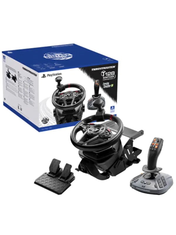 Thrustmaster T128-P - SimTask Farming Pack - PS5 - Wired Steering wheel & Pedal set - Sony PlayStation 4