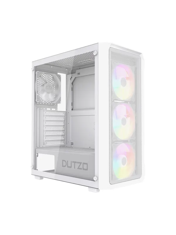 DUTZO C321 Mesh TG ARGB - Chassi - Miditower - Vit