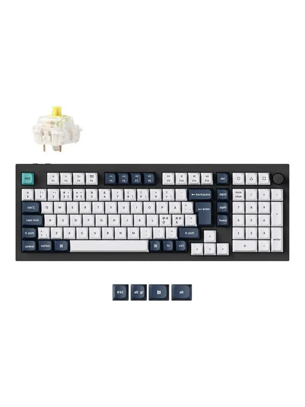 Keychron Q5 MAX 96% Knob Wireless Tri-Mode QMK/VIA - Gateron Jupiter Banana - Tangentbord - Nordisk - Svart