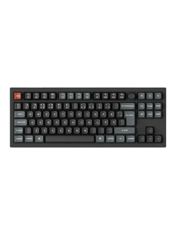 Keychron V3 Ultra 80% 8K Wireless Tri-Mode - POM Brown - Gaming Keyboard - Utan numpad - Nordisk - Svart