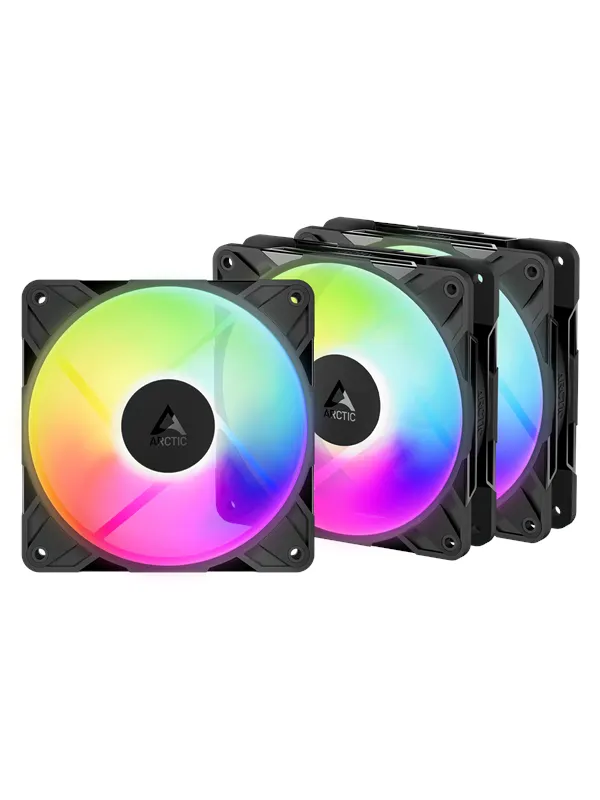 Arctic P12 Pro Reverse A-RGB - 3 Pack - Chassi fläkt - 120mm - Svart