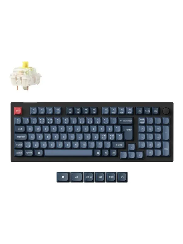 Keychron V5 MAX QMK/VIA Wireless RGB Hot Swap Jupiter Banana - Carbon Black - Gaming Keyboard - Utan numpad - Nordisk - Svart