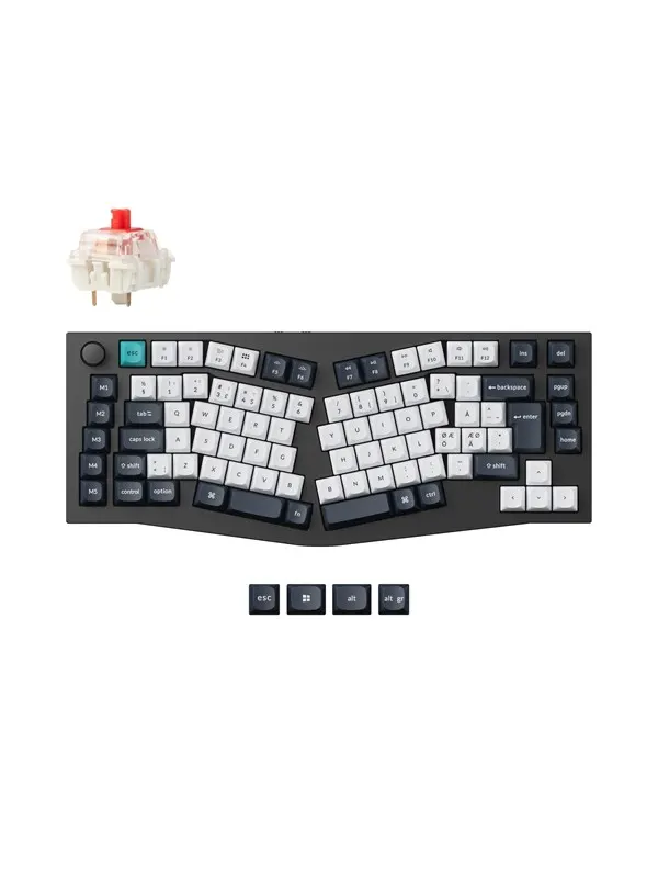 Keychron Q10 MAX 75% (Alice Layout) - Gateron Jupiter Red - Gaming Keyboard - Utan numpad - Nordisk - Blå