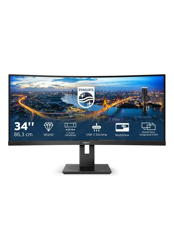 34" Philips B Line 346B1C - 3440x1440 (UWQHD) - 100Hz - VA - 90W USB-C - KVM switch