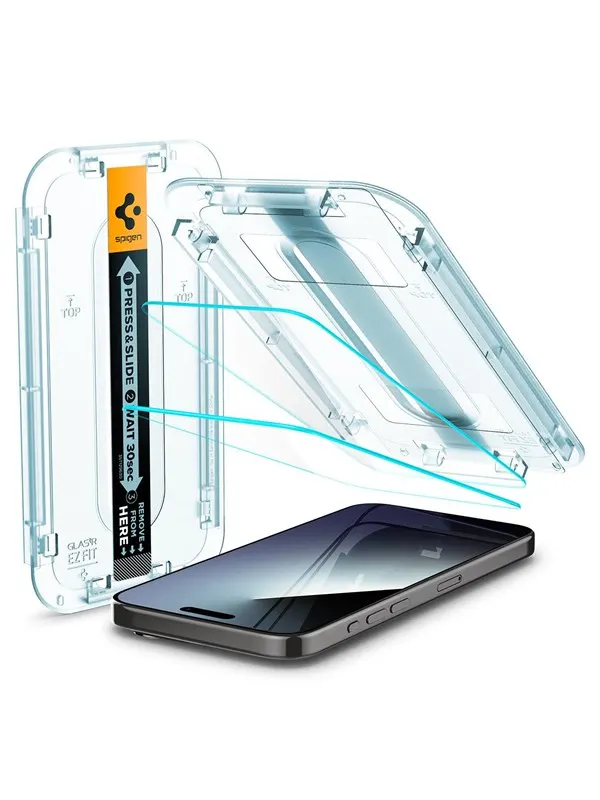 Spigen Glass tR EZ Fit 2 Pack - transparency - iPhone 15 Pro