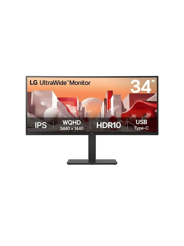 34" LG UltraWide 34BA75QE-B - 3440x1440 (UWQHD) - 60Hz - IPS - 90W USB-C - KVM switch