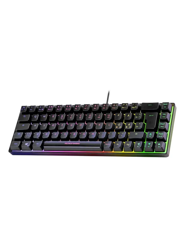 Deltaco GAMING DK240 Mini RGB Membrane Keyboard - Gaming Keyboard - Utan numpad - Nordisk - Svart