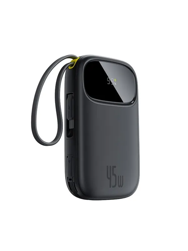 Baseus EnerFill FC31 20000mAh 45W Power Bank with Display with USB-C and Lightning Cables - Black - 20000 mAh