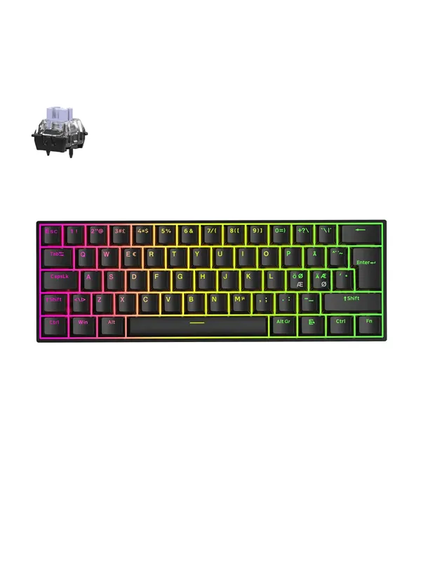 MCHOSE Ace 60 Pro KTEK Magnetic Max Hall Effect - Gaming Keyboard - Utan numpad - Nordisk - Svart