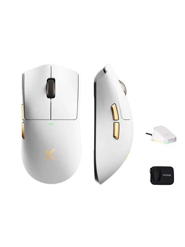 MCHOSE K7 Ultra Lightweight Wireless - Gamingmus - Optic - 6 knappar - Vit