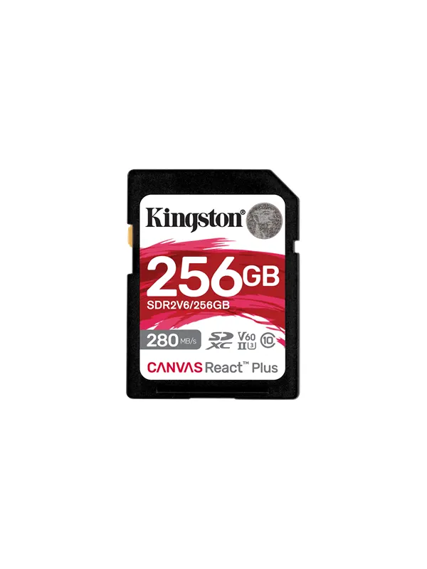 Kingston Canvas React Plus V60 SD - 280MB/s - 256GB