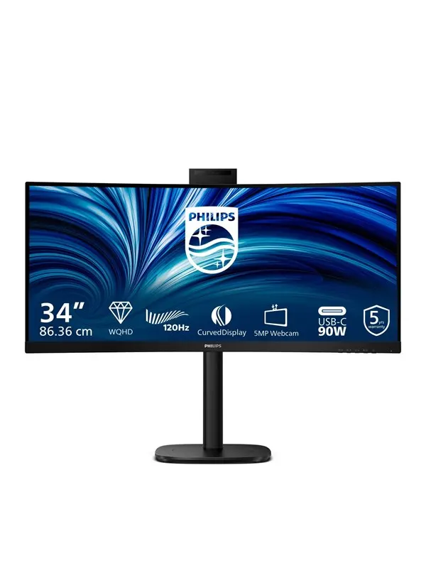 34" Philips 34B2U3600CH - 3440x1440 (UWQHD) - 120Hz - VA - 90W USB-C - KVM switch