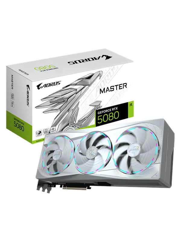 GIGABYTE GeForce RTX 5080 AORUS Master ICE - 16GB GDDR7 RAM - Grafikkort