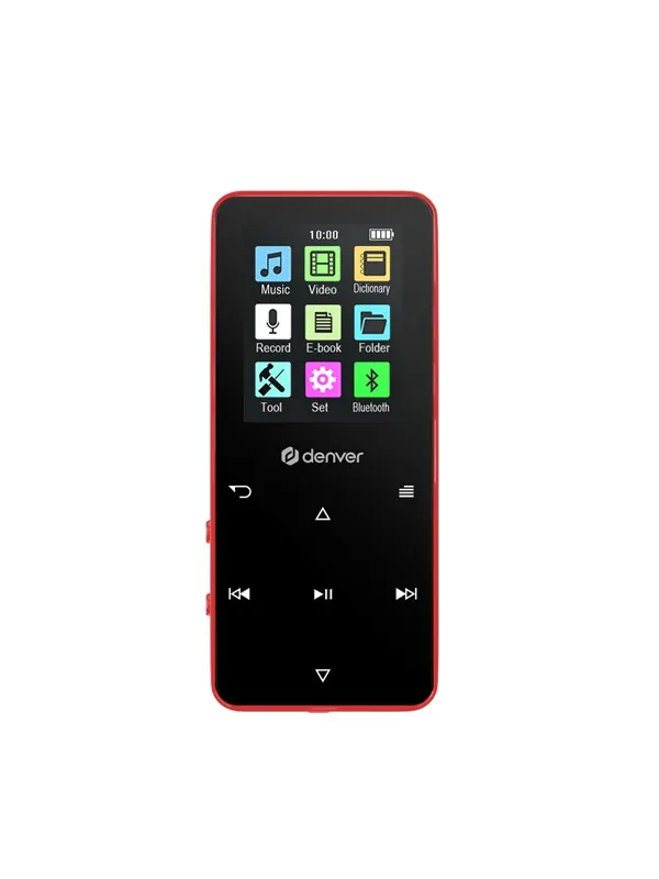 DENVER MP-1830R RED - MP4 media player with built-in bluetooth and rechargeable battery - MP3-spelare 4 GB