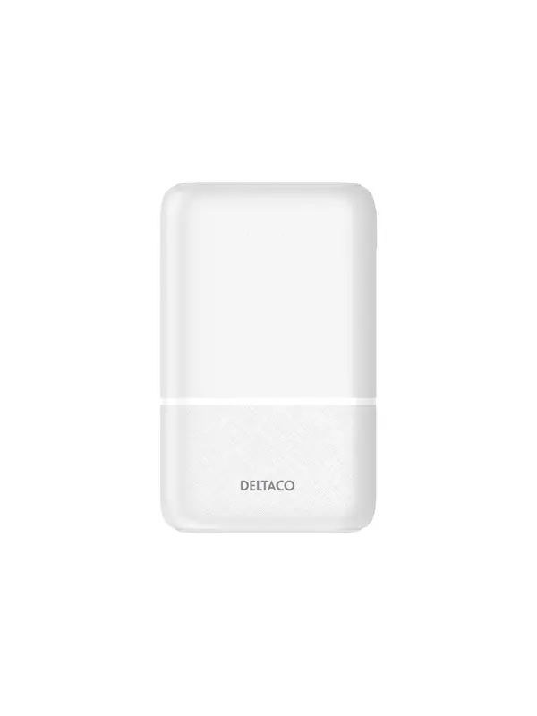 Deltaco PB-C1005 Powerbank | 2x USB-A | 1x USB-C | White - 10000 mAh