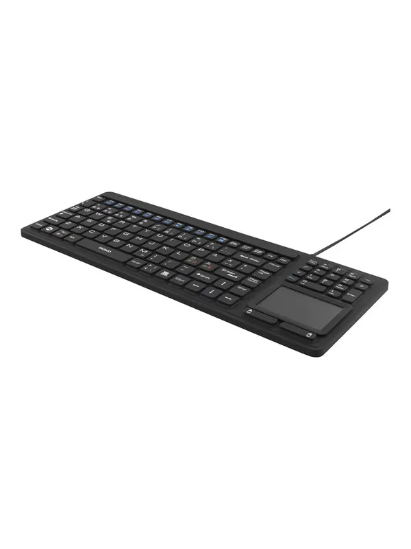 Deltaco rubberized keyboard with touchpad IP68 1 - Tangentbord - Nordisk - Svart