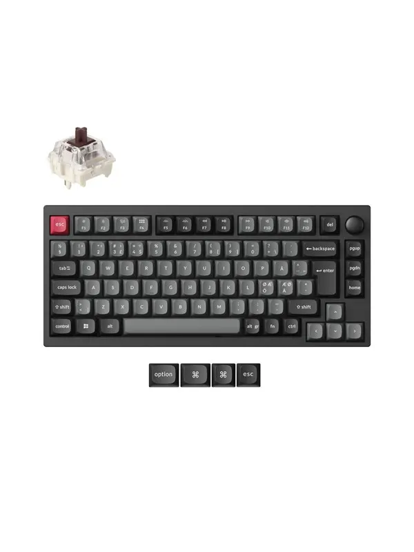Keychron Lemokey P1 Pro - Gaming Keyboard - Utan numpad - Nordisk - Svart