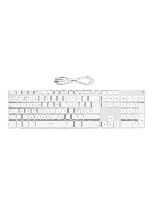 Deltaco Fullsize Bluetooth 3.0 Aluminum Keyboard Silver (Nordic) - Tangentbord - Nordisk - Silver