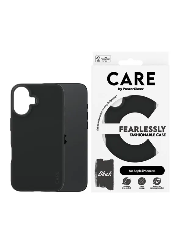 CARE by PanzerGlass Case Fashion Black iPhone 16