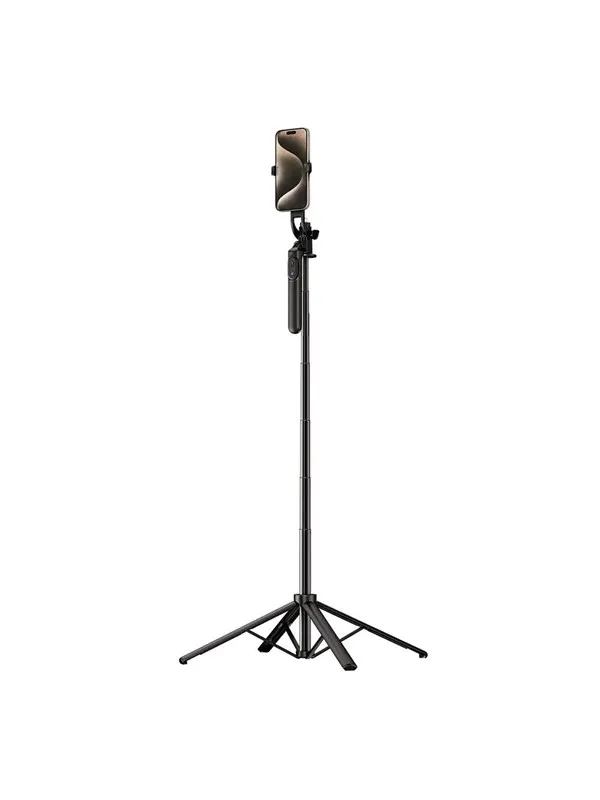 Wozinsky Selfie stick WH181-Y1S 1.75 m aluminium alloy telescopic tripod with phone holder - black