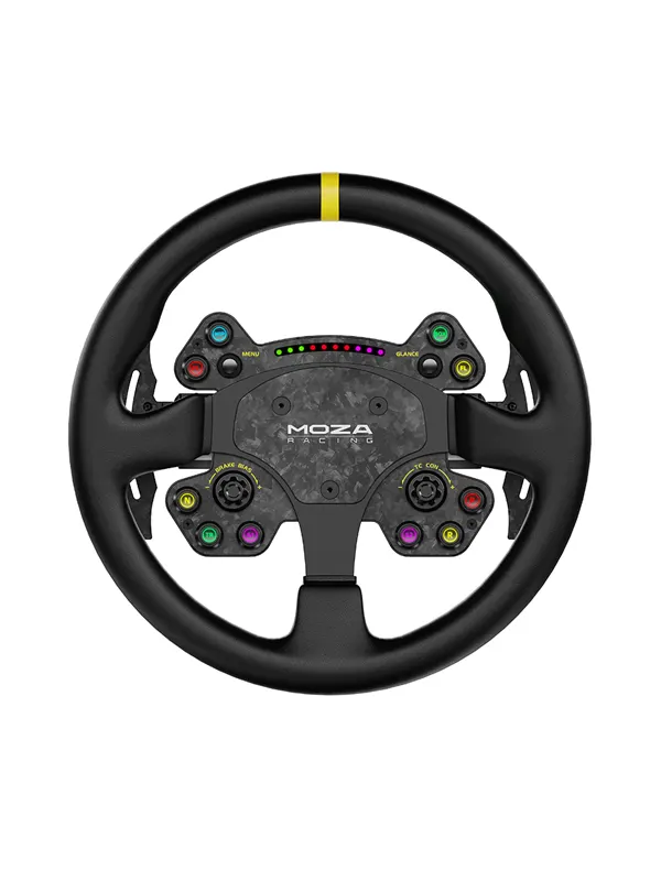 Moza Racing RS V2 Steering Wheel Round - Leather (33 cm) - Wireless Wheel - PC