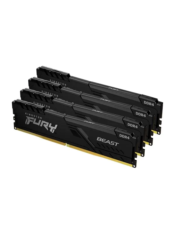 Kingston FURY Beast DDR4-3600 - 64GB - CL18 - Quad Channel (4 pcs) - Intel XMP - Svart