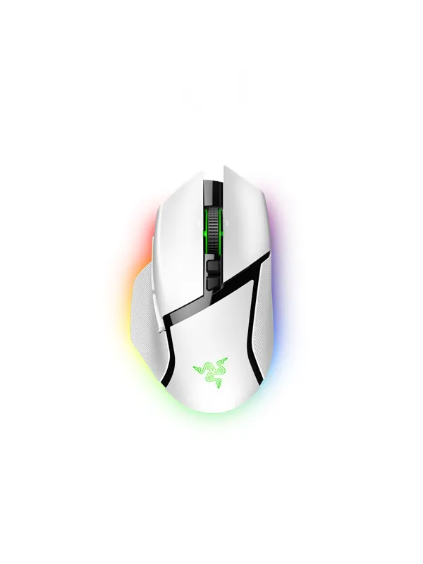 Razer Basilisk V3 Pro - Mercury - Gamingmus - Optic - 11 knappar - Vit med RGB ljus