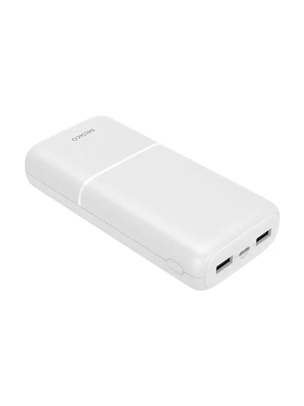 Deltaco PB-C1006 Powerbank | 2x USB-A | 1x USB-C | White - 20000 mAh