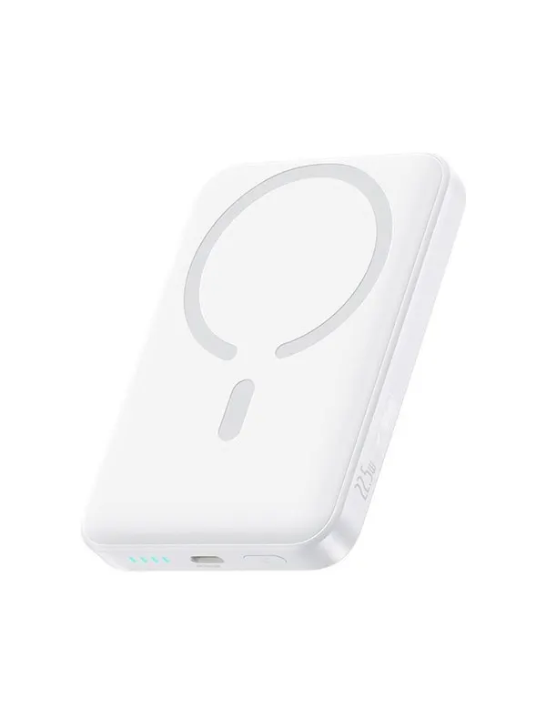 Baseus EnerFill FM11 Ultra-Mini 10000mAh 22.5W MagSafe Compatible Power Bank with Simple USB-C 20V/3A 30cm Cable - White - 10000 mAh
