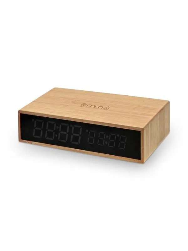 Mikamax Bamboo Wireless Charger Clock