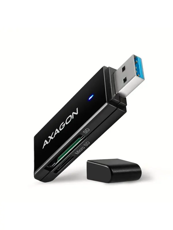 AXAGON Superspeed USB-A SD / microSD-kortläsare