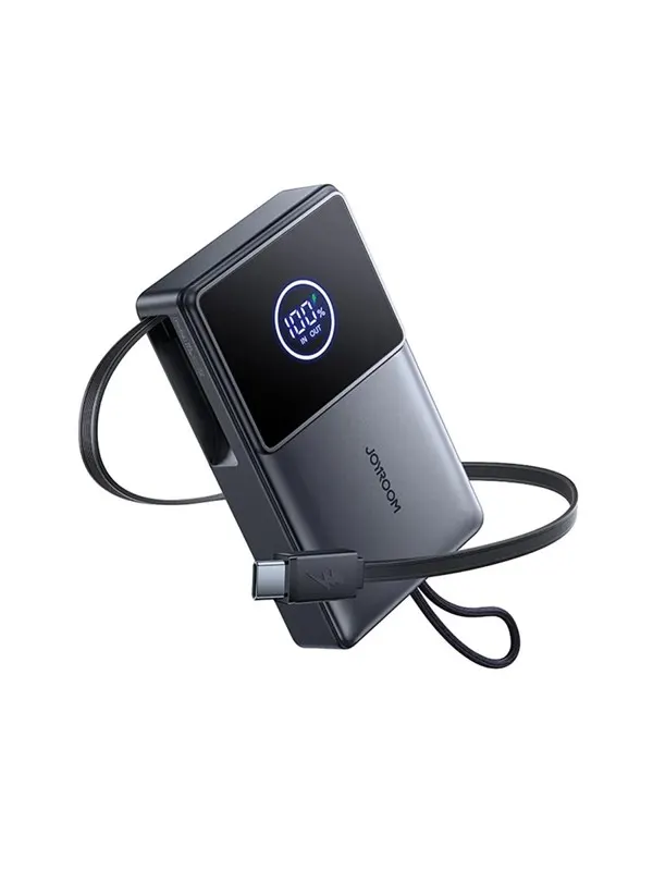 Joyroom JR-PR1 10000mAh 22.5W Powerbank with Built-in Retractable USB-C Cable - Black - 10000 mAh