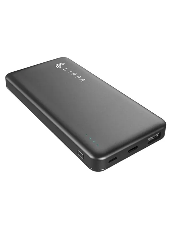 Lippa 10.000 mAh Powerbank 18W USB-C PD & QC USB-A Output - Black - 10000 mAh