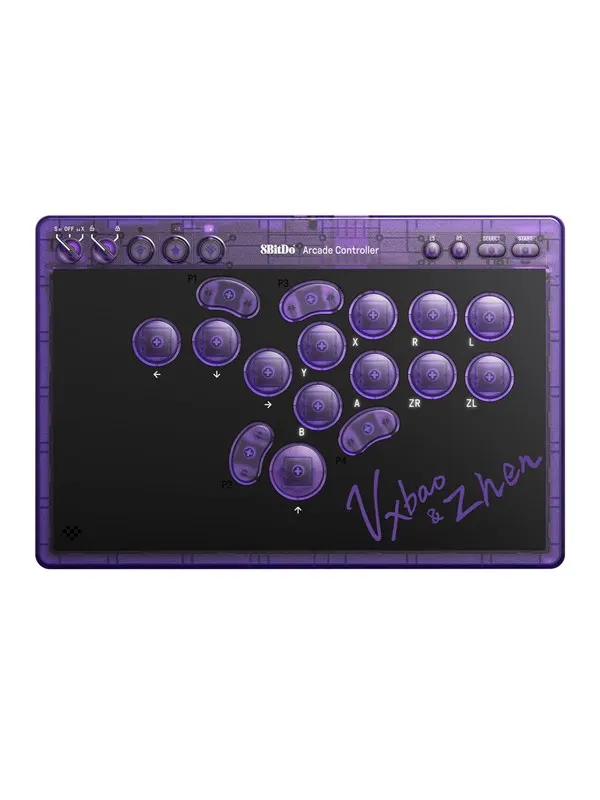 8BitDo Arcade - Transparant Purple - Wireless Arcade stick - PC