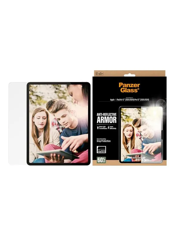 PanzerGlass Anti-Reflective Armor Screen Protector iPad Air 13" (2025-2024) | Pro 13" (2025-2024) | Ultra-Wide Fit w. Fastfit tool
