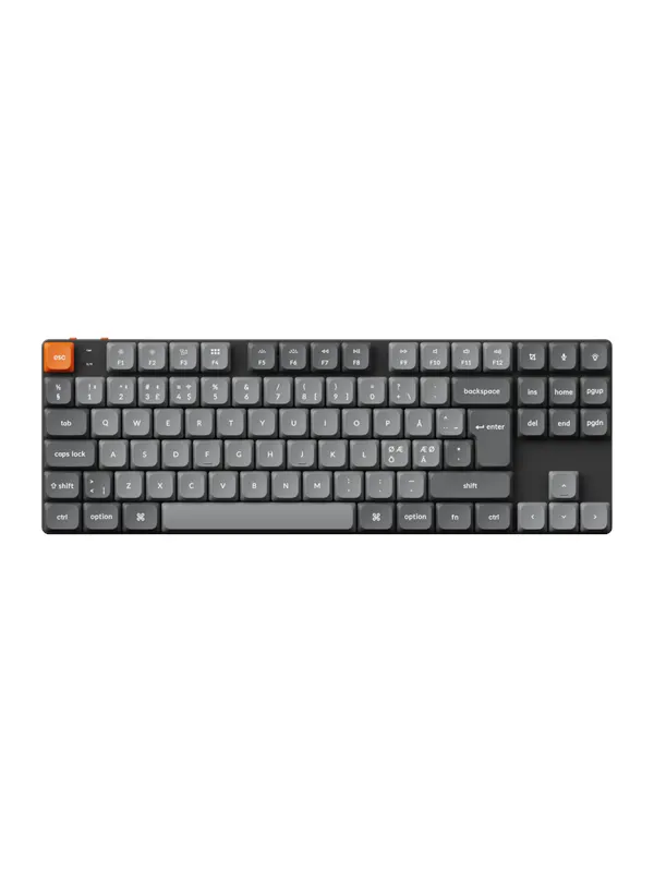 Keychron K1 MAX QMK/VIA Wireless RGB Hot Swap Low Profile Red - Gray - Tangentbord - Utan Numpad - Nordisk - Grå