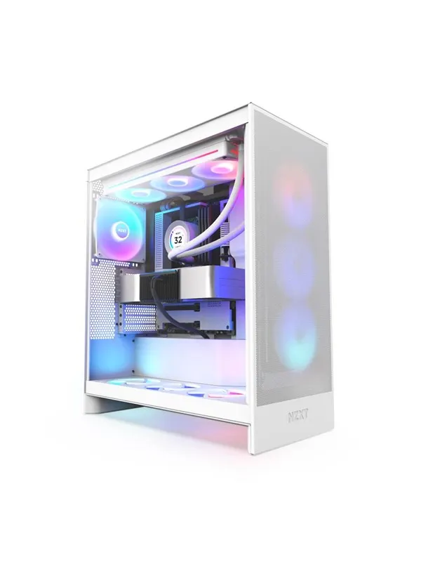 NZXT H7 Flow RGB (2024) - All White - Chassi - Miditower - Vit