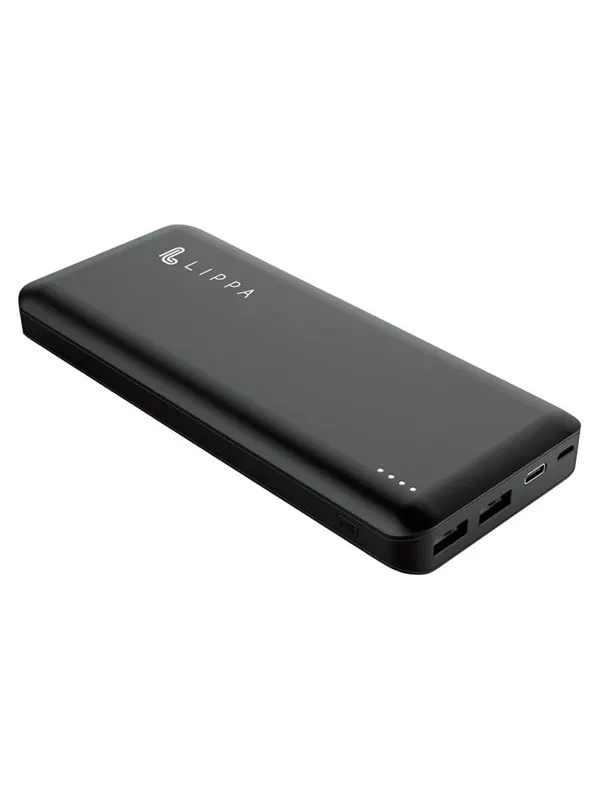 Lippa 26.800 mAh Powerbank 60W USB-C PD &amp; QC USB-A Output - Black - 26800 mAh