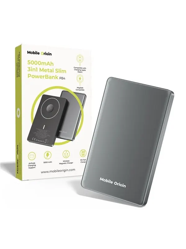 Mobile Origin 5000mAh 3in1 Metal Slim PowerBank PB4 - 5000 mAh