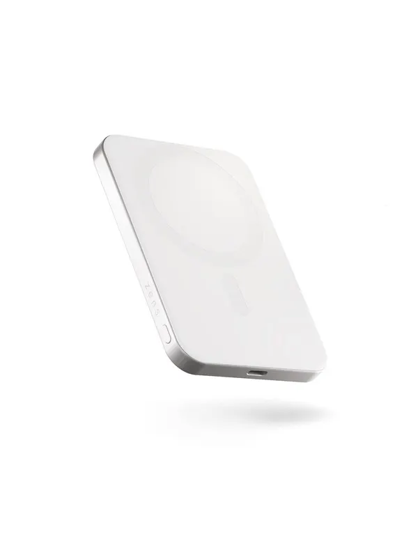 ZENS Slim Qi2 Aluminium Powerbank 5000 mAh - White - 5000 mAh