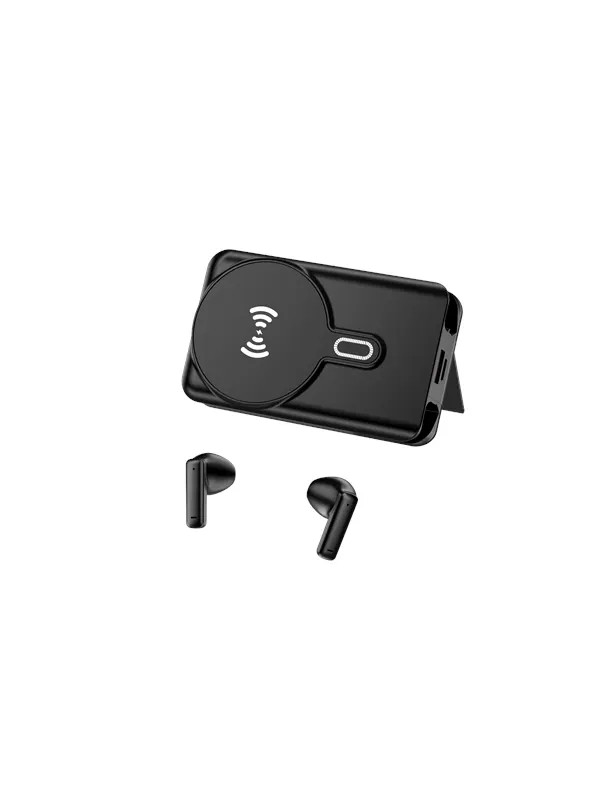 DENVER Powerbank + Bluetooth Earbuds - Black - 5000 mAh