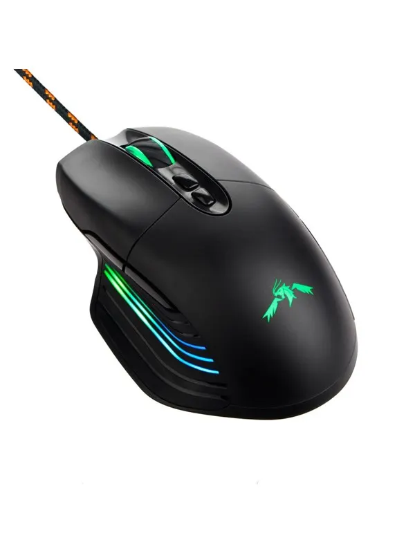 DUTZO Senshi RGB - Gamingmus - Optic - 7 knappar - Svart med RGB ljus