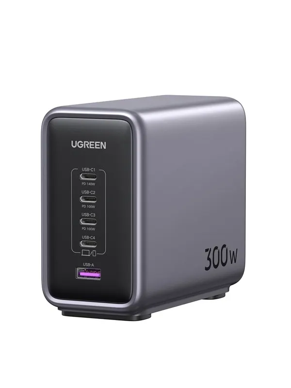 UGREEN 300 W Desktop Fast Charger 1 × USB-A + 4 × USB-C