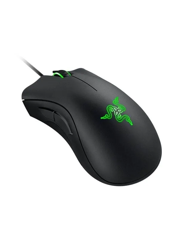 Razer DeathAdder Essential - Black - Gamingmus - Optic - 5 knappar - Svart med grönt ljus