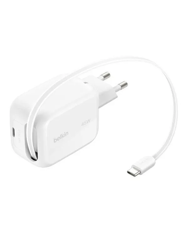 Belkin BoostCharge 45W USB-C with Retractable USB-C Wall Charger - PPS