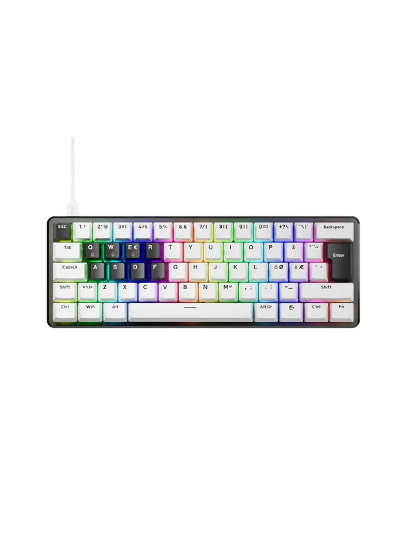 Pulsar PCMK 3 HE 60 (ISO) - Gaming Keyboard - Utan numpad - Nordisk - Vit