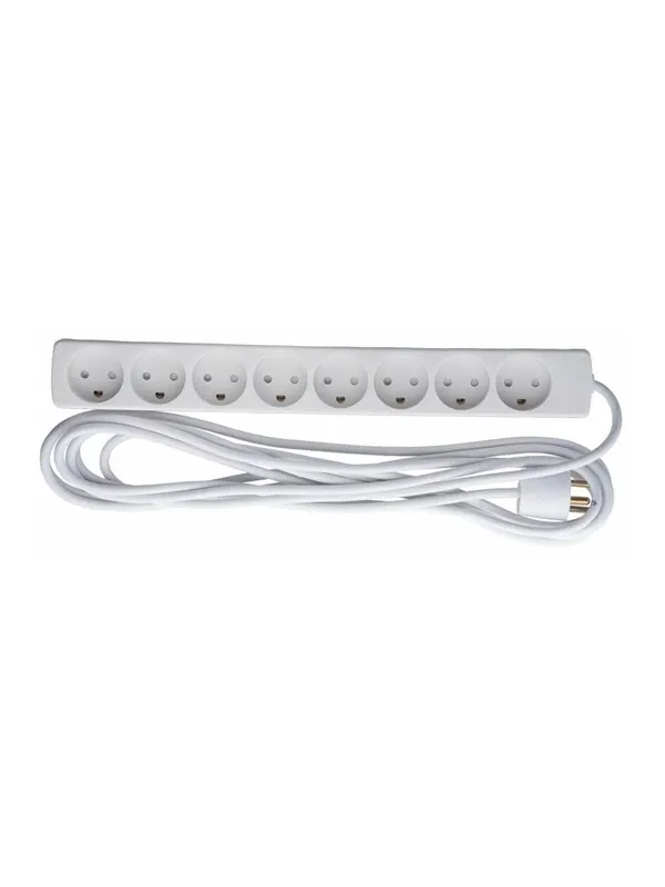 CoreParts 8-Stikdåse Hvid  5 m Ledning