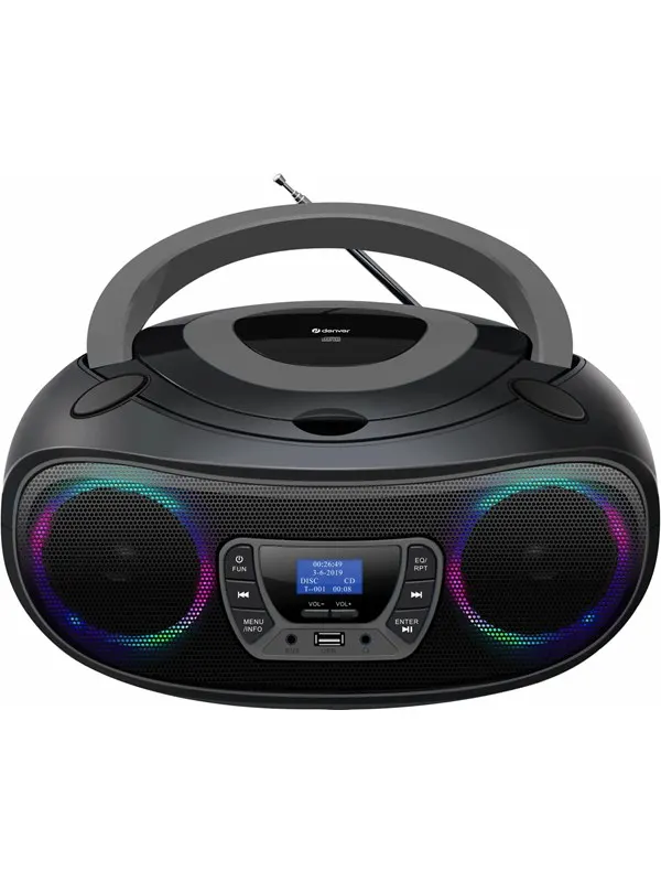 DENVER TDB-212GR - Grey - DAB+ Boombox with Bluetooth &amp; CD Player
