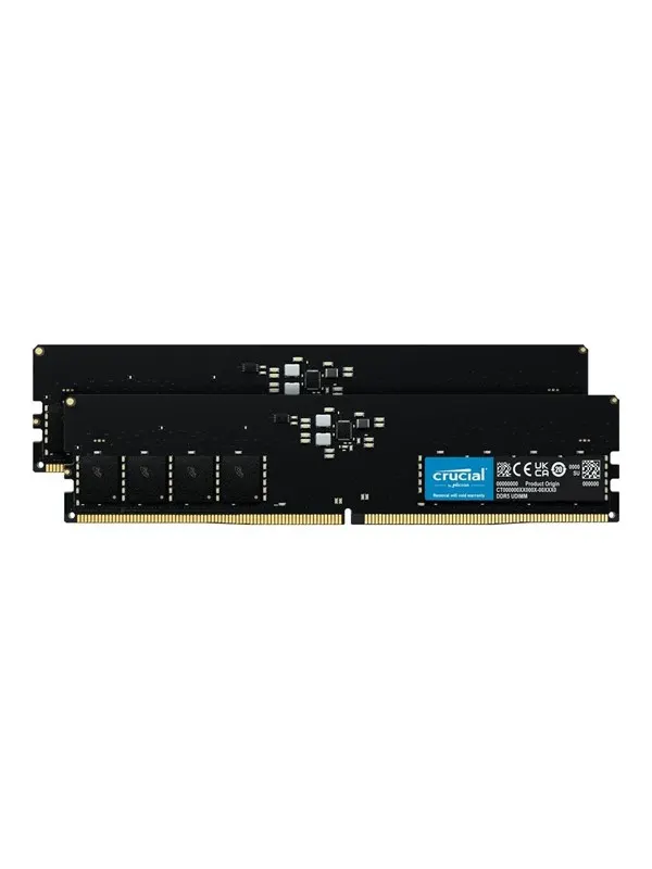 Crucial UDIMM DDR5-4800 - 32GB - CL40 - Dual Channel (2 pcs) - Intel XMP - Svart